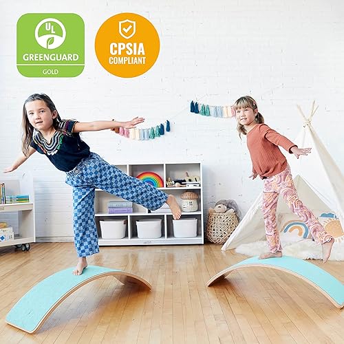 Miniatura 7 de ECR4Kids Tabla de equilibrio con base de fieltro, juguete Montessori, espuma de mar