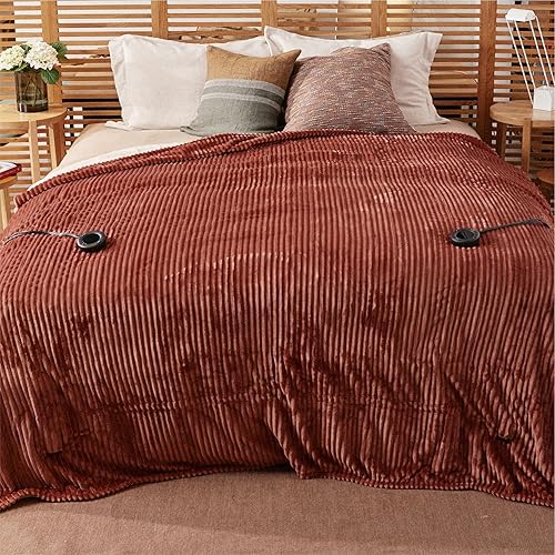 Manta térmica tamaño King de 100 x 90 pulgadas, certificación ETL, manta eléctrica de 6 niveles de calefacción y apagado automático de 1 a 10 horas,