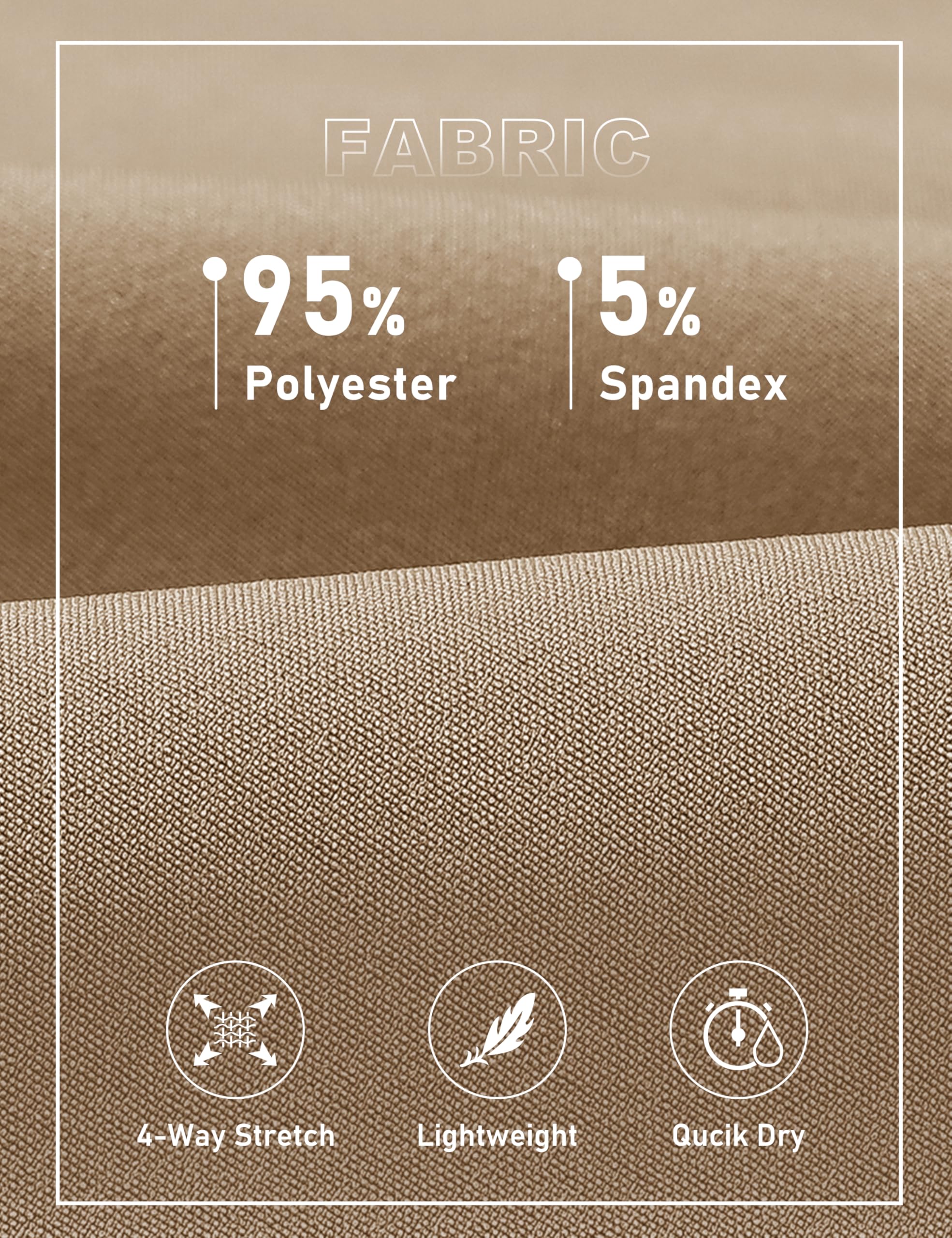 MoFiz Pantalon de randonnée léger pour homme - Séchage rapide - Pantalon cargo respirant - Pantalon fonctionnel avec 6 poches