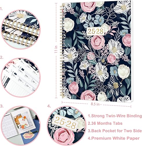 Miniatura 6 de Agenda mensual 2024-2027 – Agenda mensual de 3 años 2024-2027, agenda mensual de 36 de julio de 2024 a junio de 2027, 9 x 11 pulgadas, calendario