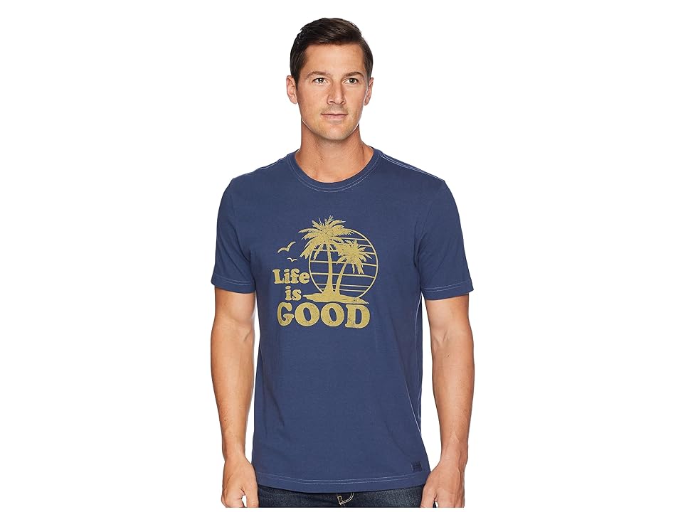 

Life is Good Vintage Palms Crusher T-Shirt (Darkest Blue) Men's T Shirt