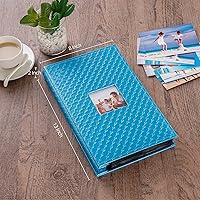 Vista 3 de Mublalbum Álbum de Fotos Pequeño 4x6 300 Fotos Cubierta de Cuero Libro de Fotos con Bolsillos Horizontales para Bebé Boda Aniversario y Familia Azul