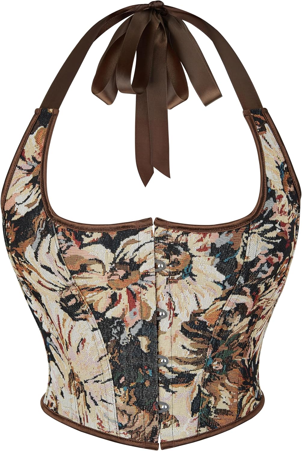 Women's Vintage Bustier-Corset-Tops Adjustable Lace-Up Renaissance Corset Adjustable Floral Lingerie Bodyshaper