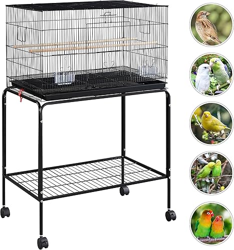 Miniatura 10 de Yaheetech Jaulas para pájaros de vuelo de 47 pulgadas para periquitos, cacatúas, conures, periquitos, pinzones, agapornis, loros, canarios, jaulas