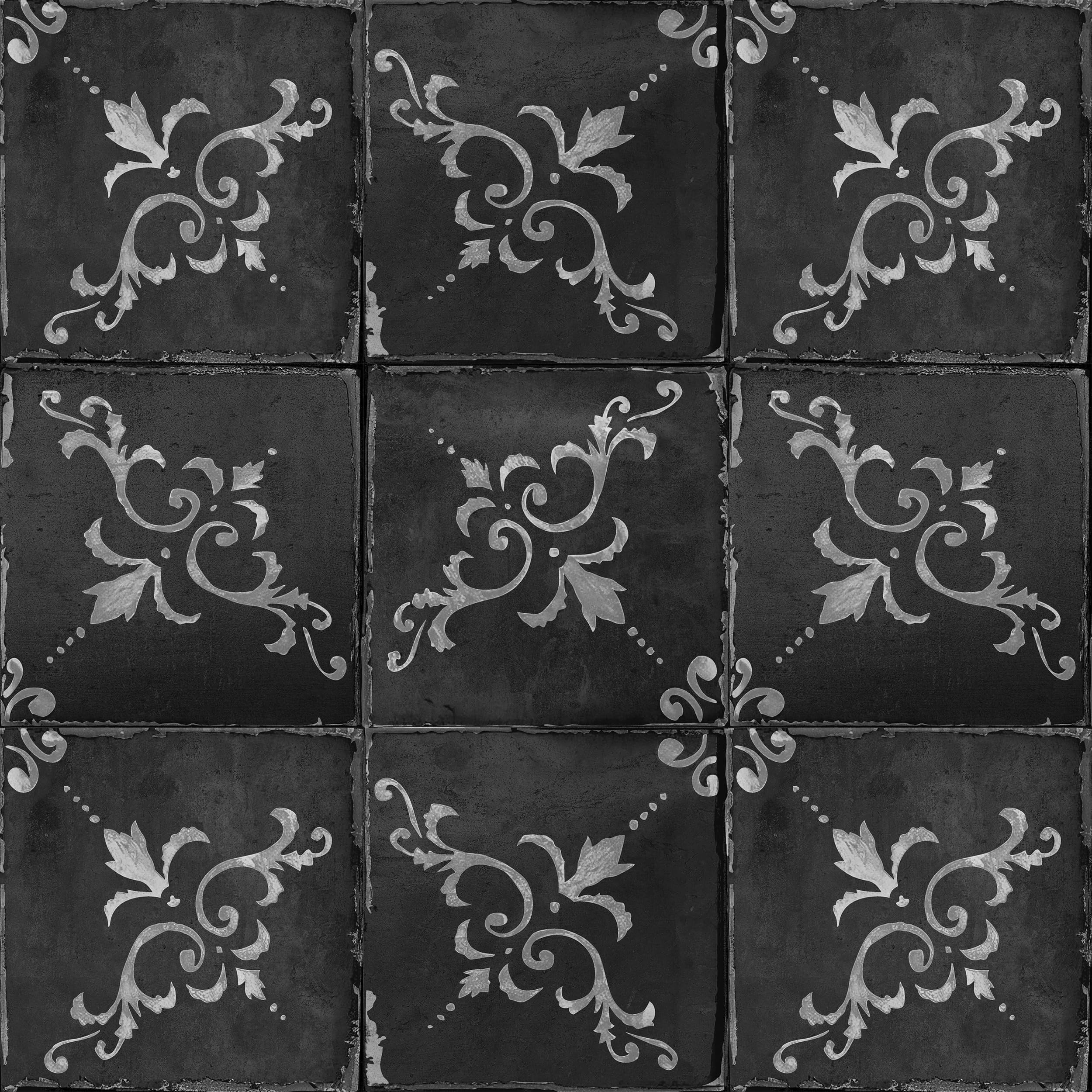 THE NISHA24 PC Pack (4 X 4) Extra Thin Art Artistic Bohemian Peel and Stick Wall Sticky Backsplash Vinyl Waterproof Removable Tile Sticker Decals for Bathroom & Kitchen,4x4 Inch,Elegant Vintage 2005