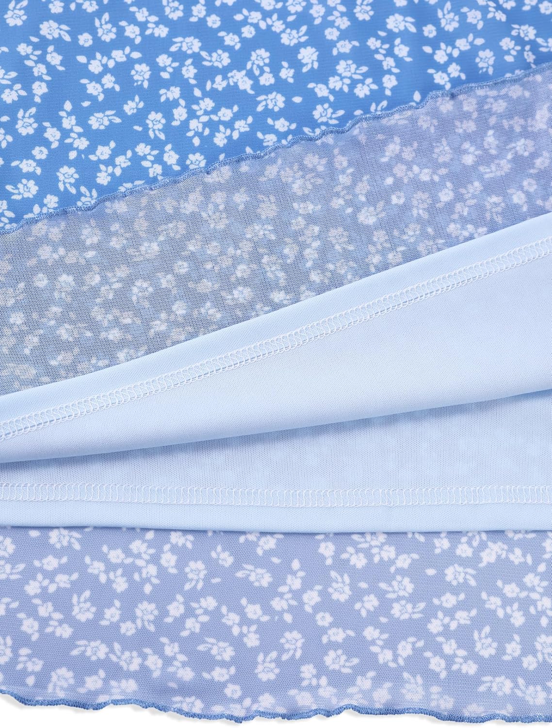 Avanova Women Boho Floral Mesh Slit Split Maxi Skirt High Waisted Sexy Long Skirts Blue Floral Medium - Image 6