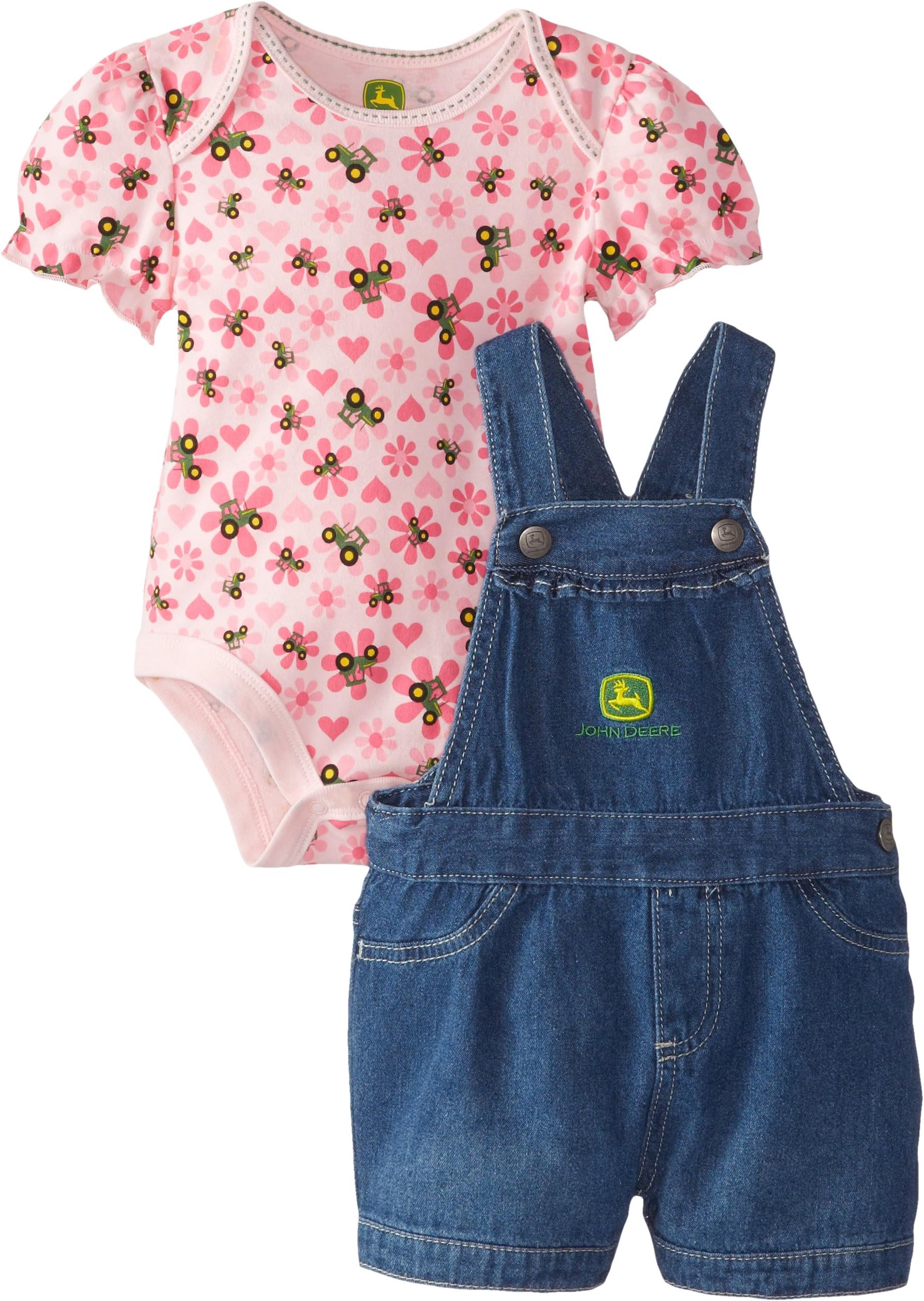 John Deere Baby Girls' Newborn Floral Toss Set