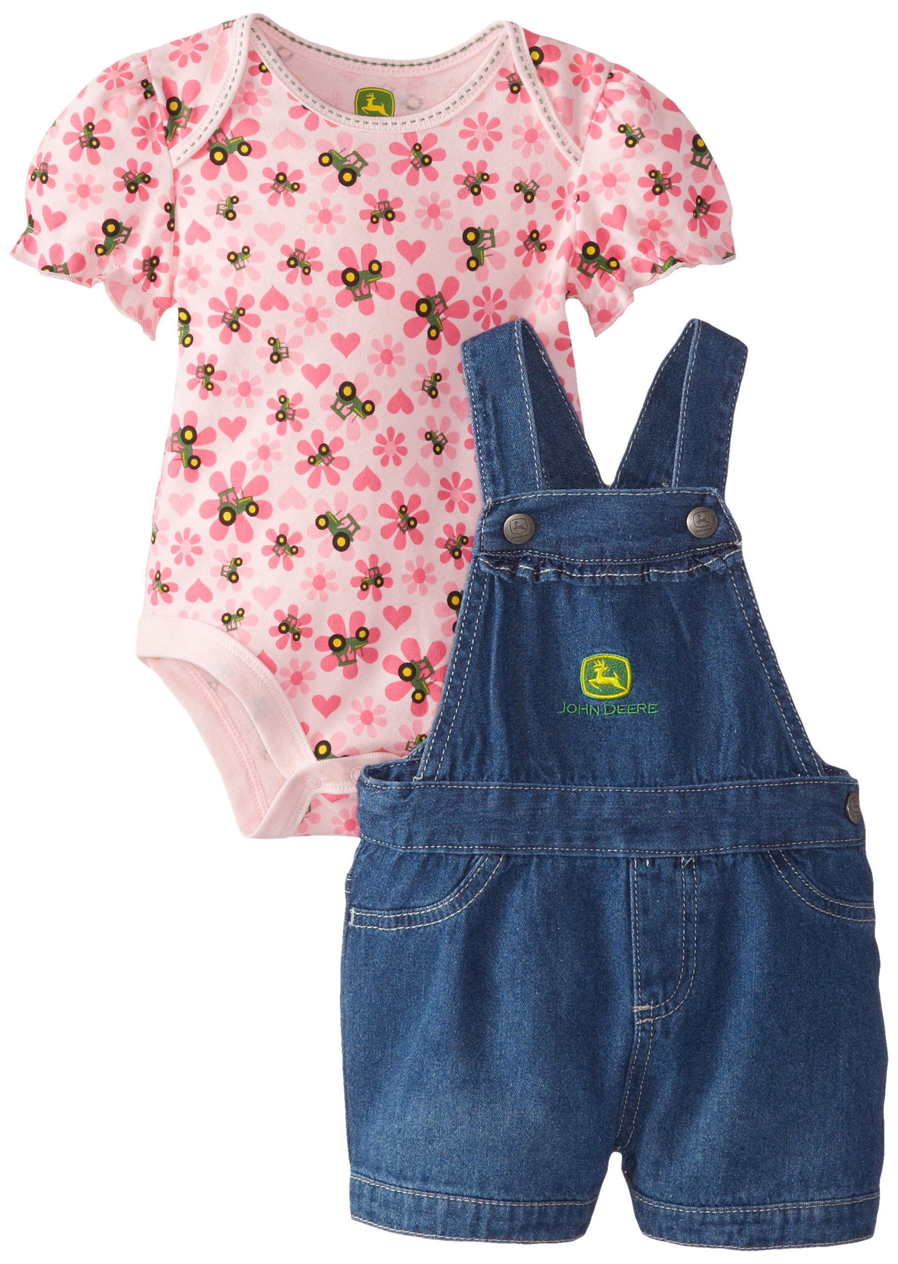 John Deere Baby Girls' Newborn Floral Toss Set