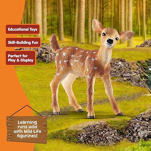 Miniatura 5 de Schleich Wild Life - Figura realista de leonado de cola blanca, auténtico y altamente detallado, duradero para la educación y el juego divertido