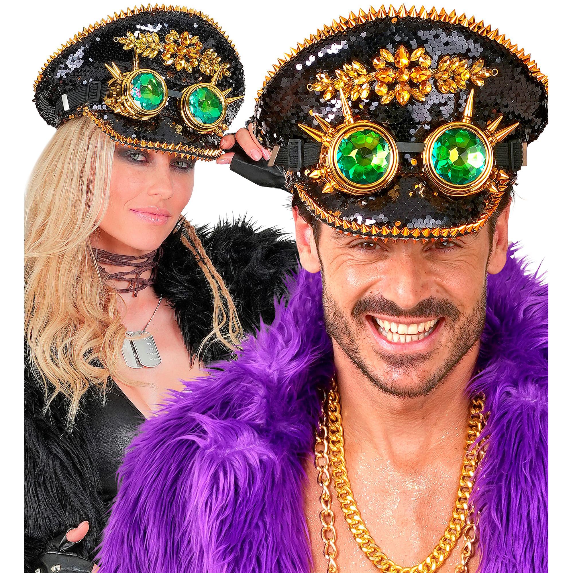 W WIDMANN MILANO Party Fashion - Gorro de lentejuelas | Gorra brillante con lentejuelas reversibles para el Carnaval, eventos del Orgullo, festivales y atuendos de fiesta