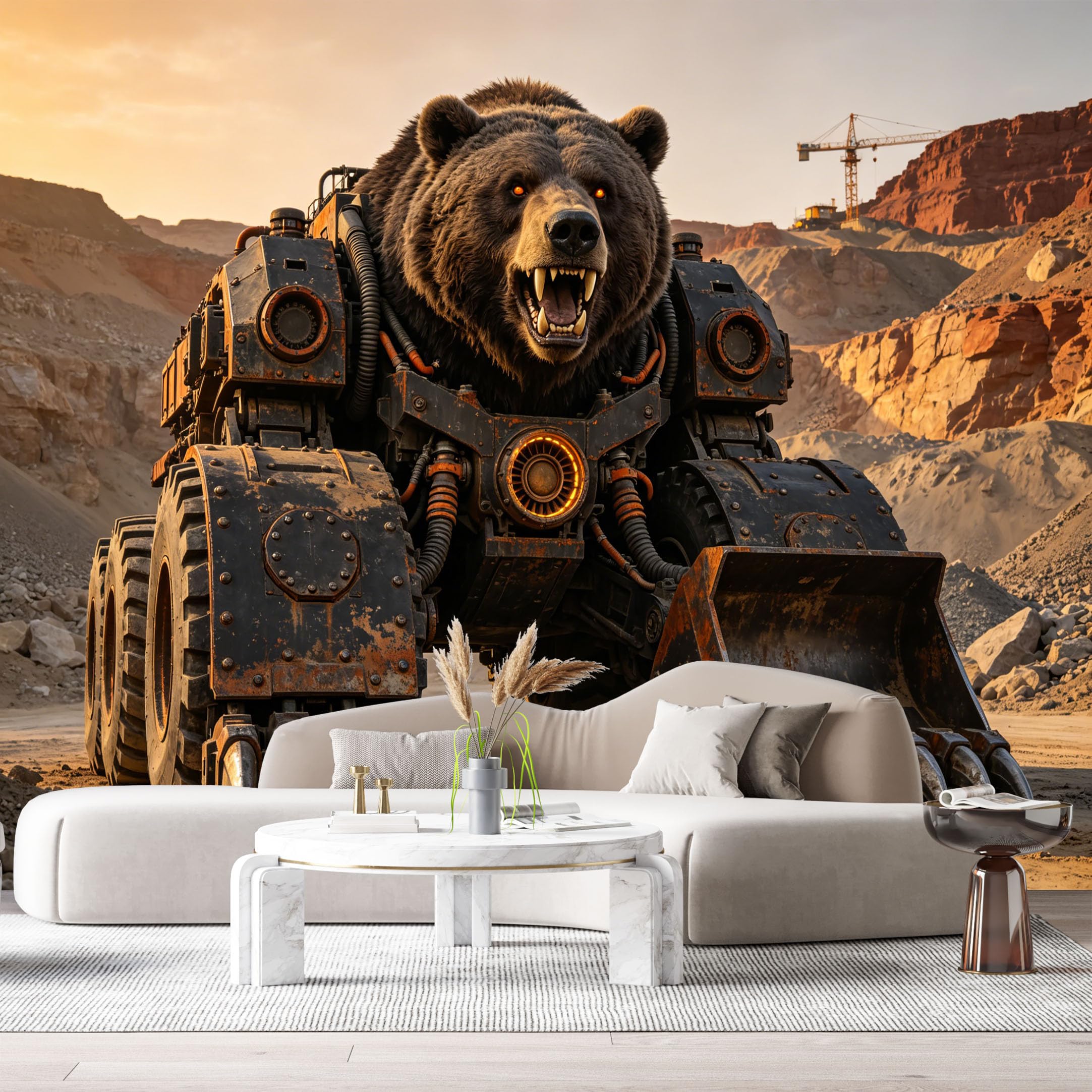 Custom Size Wall Mural Armored Wild Beast Mech Industrial Robot SciFi Armor Futuristic Machinery SelfAdhesive Art Prints Removable Large Wallpaper Esports Room Game Room Tenant Room Studio