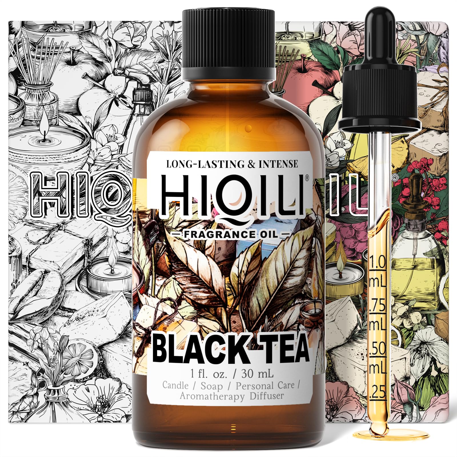 HIQILI Black Tea Fragrance Oil for Diffuser &amp; Car Air Freshener - 1 Fl Oz