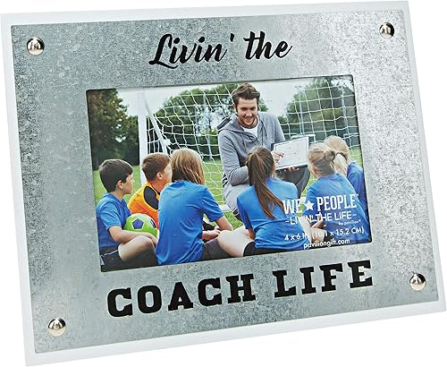 Miniatura 1 de Pavilion Gift Company Livin' The Coach Life - Marco de fotos de 8.5 x 6.5 pulgadas con parte trasera de caballete, color gris