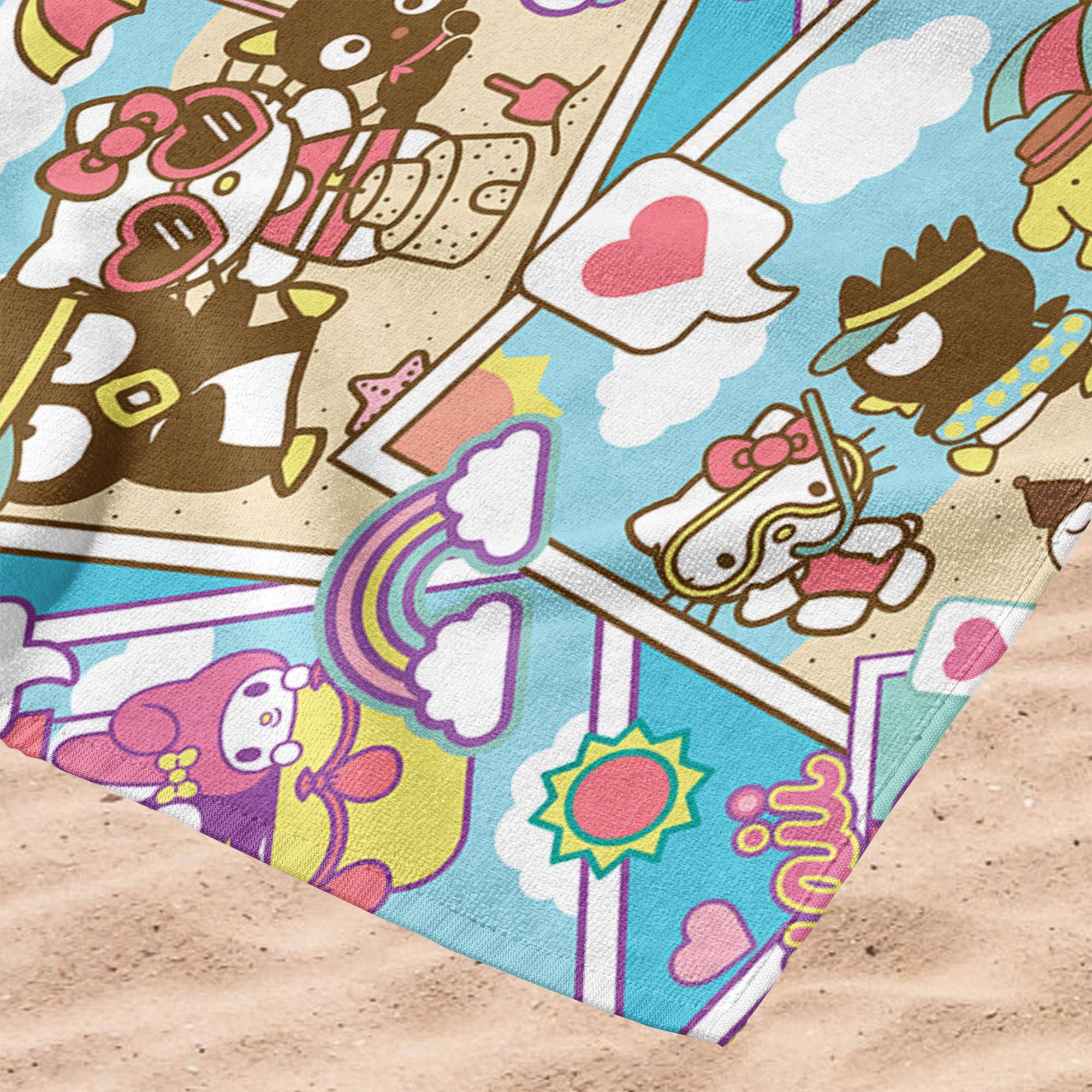 Serviette De Plage Hello Kitty En Microfibre - 76x152 Cm - Sèche Rapidement, Absorbante - Licenciée