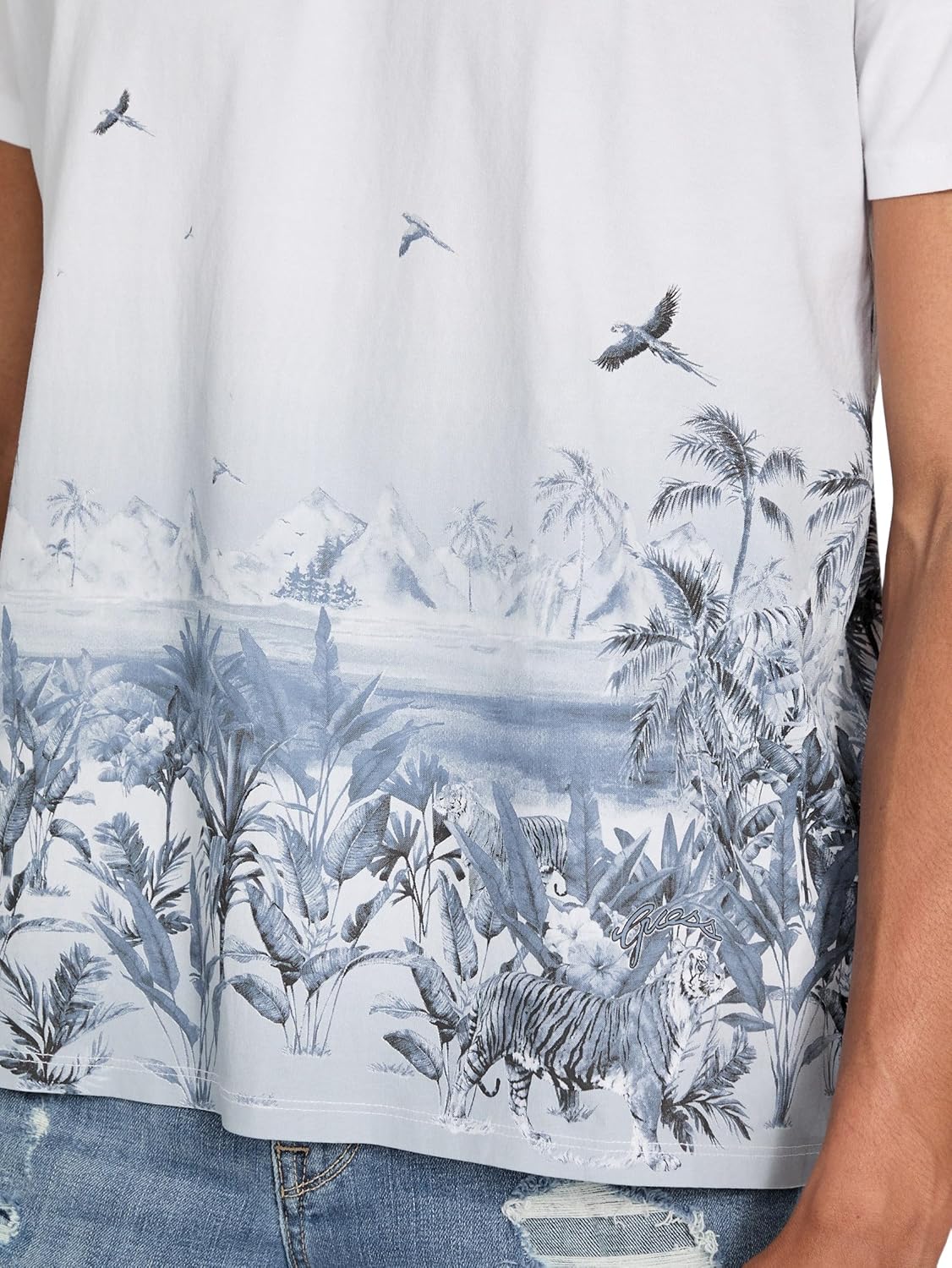 Guess Men's Eco Short Sleeve Big Cat Paradise Tee