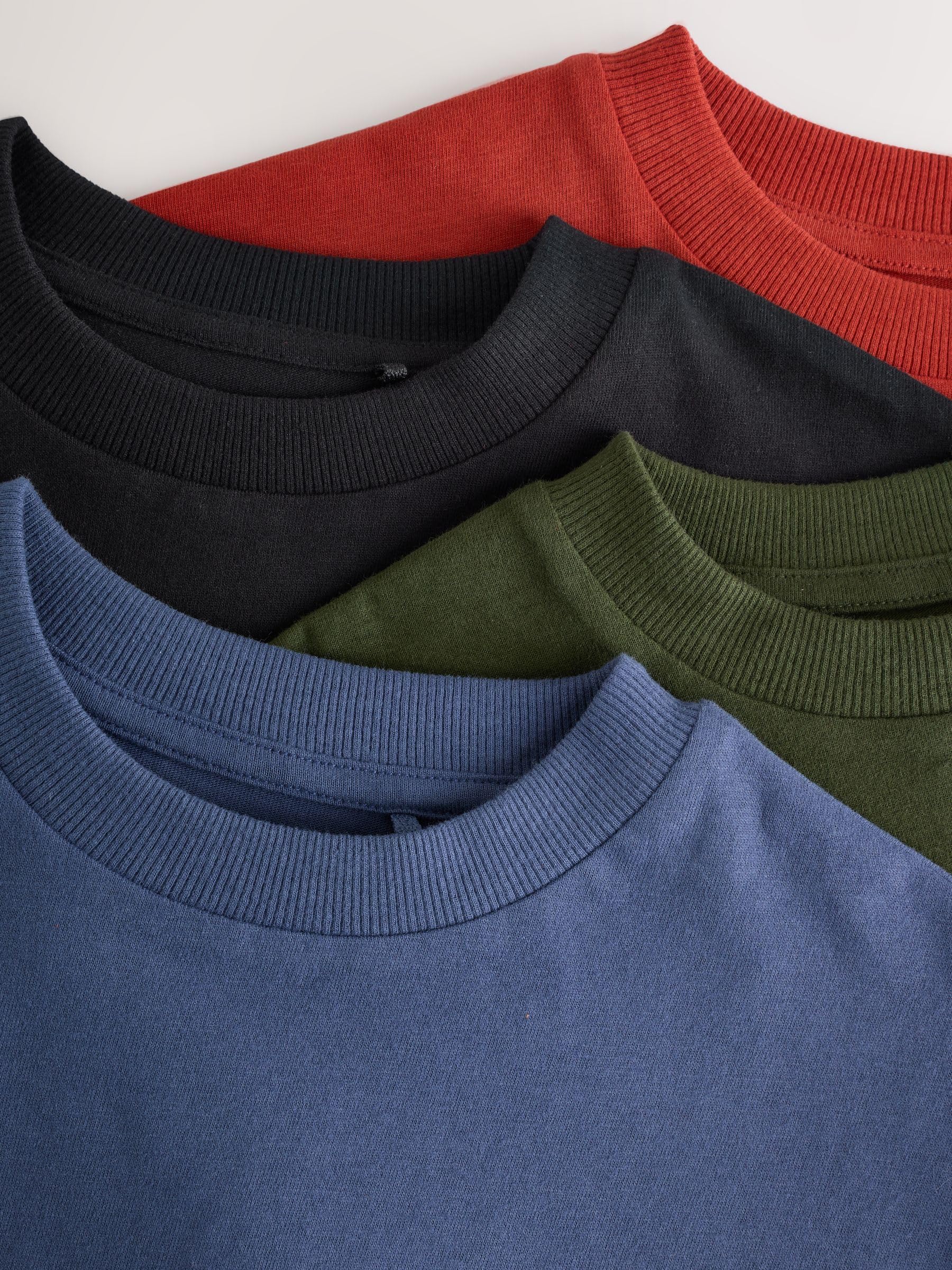 NEXT Jungen T-Shirts mit Hirsch-Stickerei, 4er-Pack