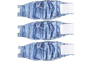 Wegreeco Jeans Washable Male Dog Diapers - Pack of 3 Dog Pants