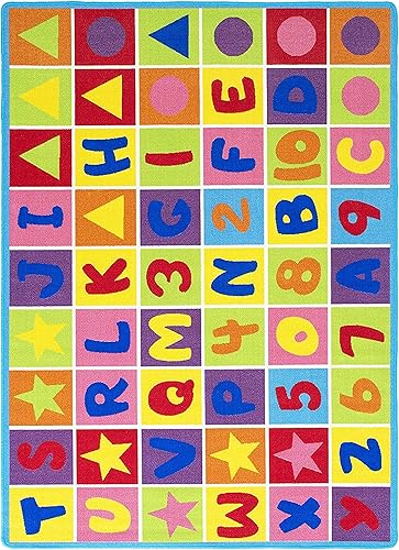 LAMBZY Alfombra educativa para niños para sala de juegos, habitación de los niños, guardería, aula, bebés y niños pequeños, alfombra de juego