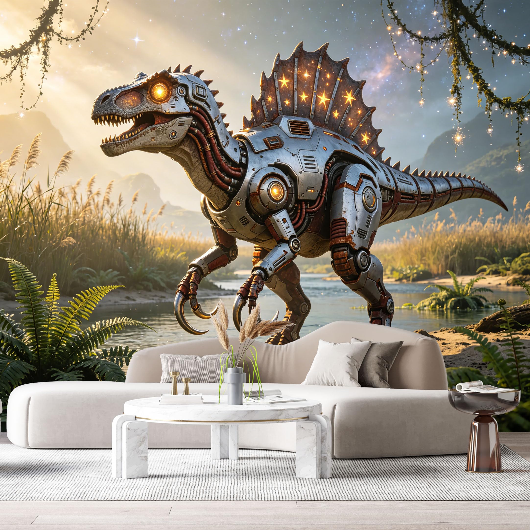 Custom Size Wall Mural Beast Mech SciFi Robot Textured Futuristic Metal Creature SelfAdhesive Art Prints Removable Large Wallpaper Esports Room Game Room Tenant Room Studio