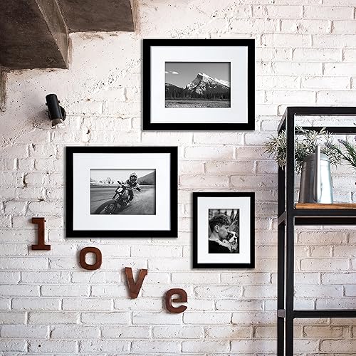 Miniatura 7 de Juego de 3 portarretratos de 11 x 14 pulgadas, para fotos de 8 x 10 pulgadas con paspartú o de 11 x 14 pulgadas sin paspartú, marco de fotos para