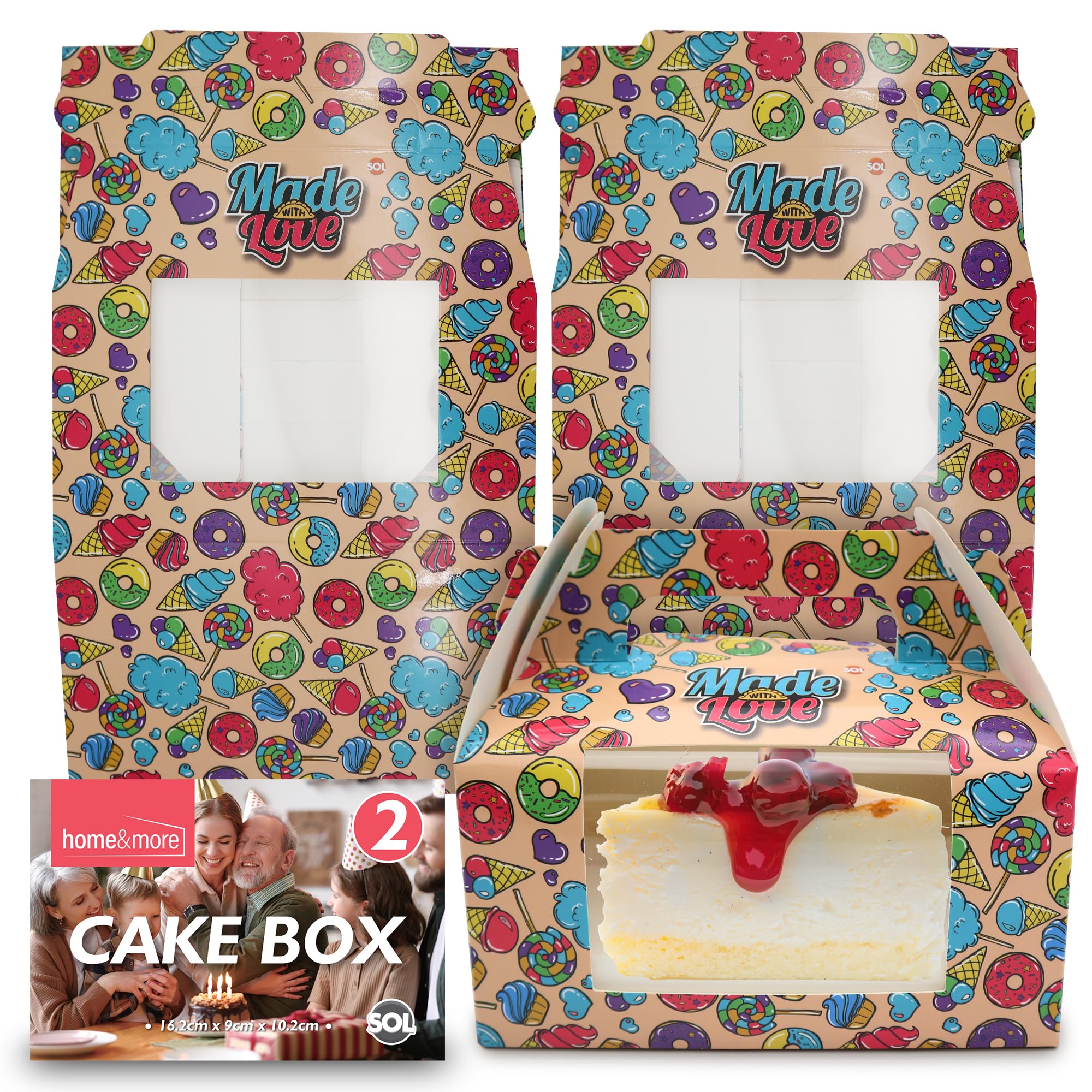 SOL Cake Boxes - 2 Pack for Wedding Takeaways -1