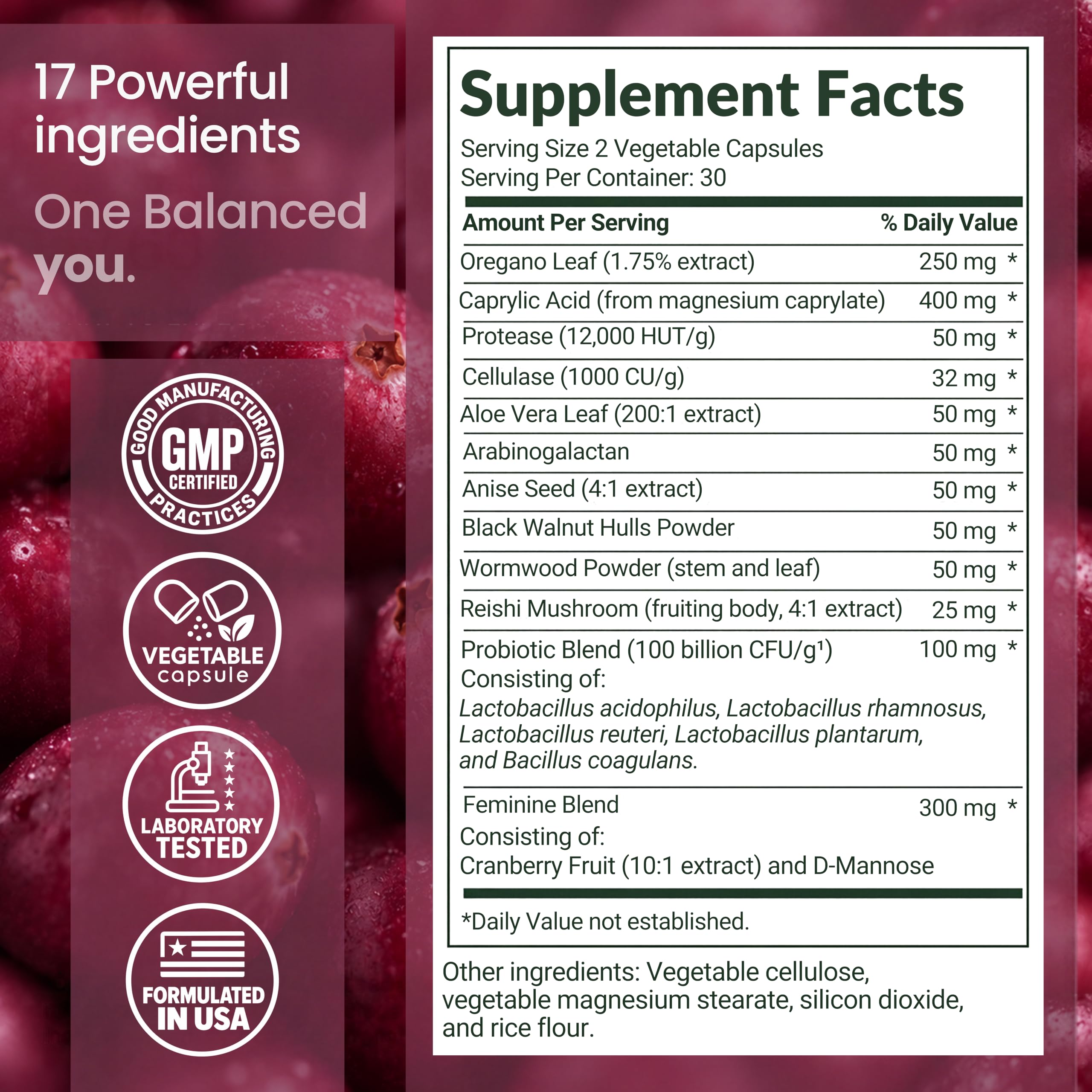 Balance Complex 17-in-1 Vaginal Probiotic, 100 Billion CFU, pH, Odor, Flora — Amazon image 5