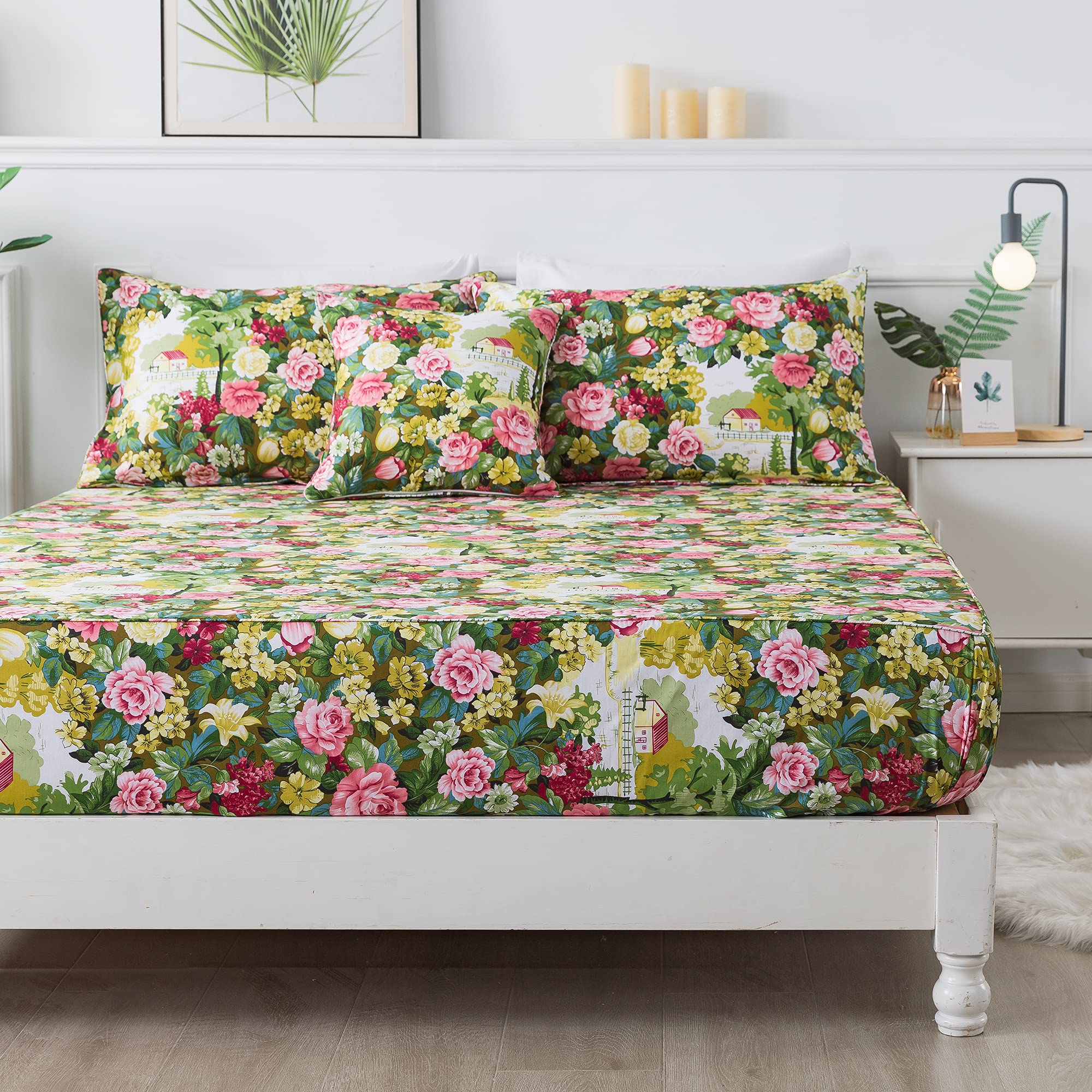 Amazon.com: FADFAY Floral Sheet Set 