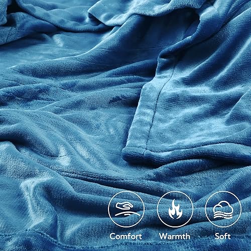 Miniatura 5 de Manta eléctrica térmica tamaño Queen de 90 x 84 pulgadas, manta térmica de franela con 1-10 niveles de calefacción opcionales y 1-12 horas de