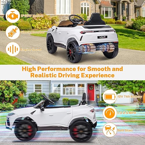 Miniatura 3 de ENYOPRO Lamborghini Urus - Vehículo eléctrico de 12 V, vehículo eléctrico de juguete para niños con control remoto, bocina, radio, reproducción de