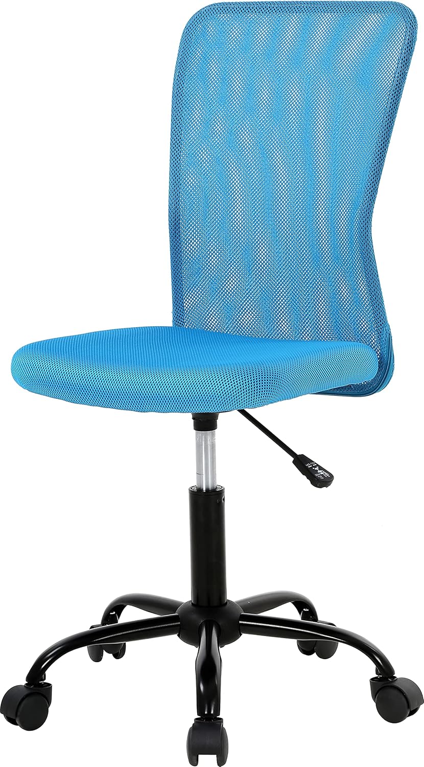 Ergonomic Office Chair Cheap Desk Chair Mesh Computer Chair Back Support Modern Executive Mid Back Rolling Swivel Chair for Women, Men (Blue)
