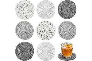 Woven Drink Coasters, Farmhouse Coffee Table Coasters
