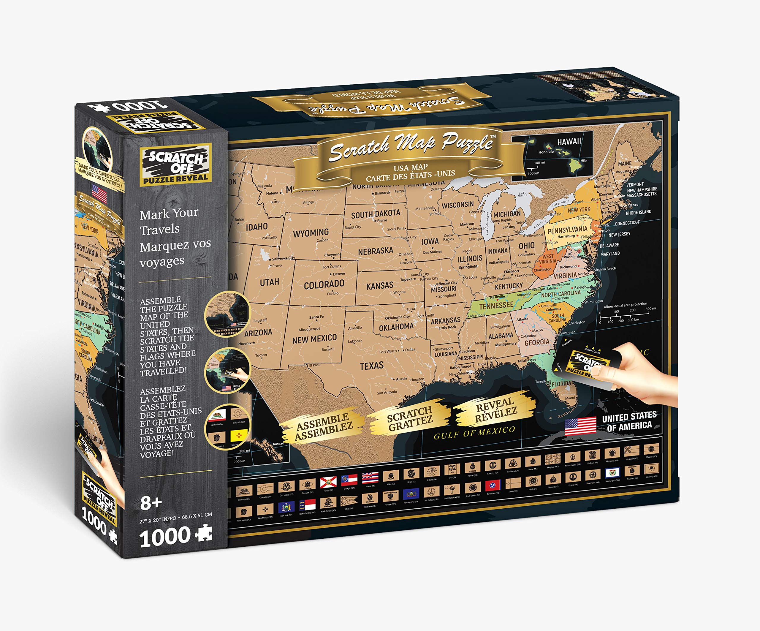 MAPOFTHESOUL　セット Amazon.com: 4D Cityscape Puzzle - Scratch Off : USA Travel Map
