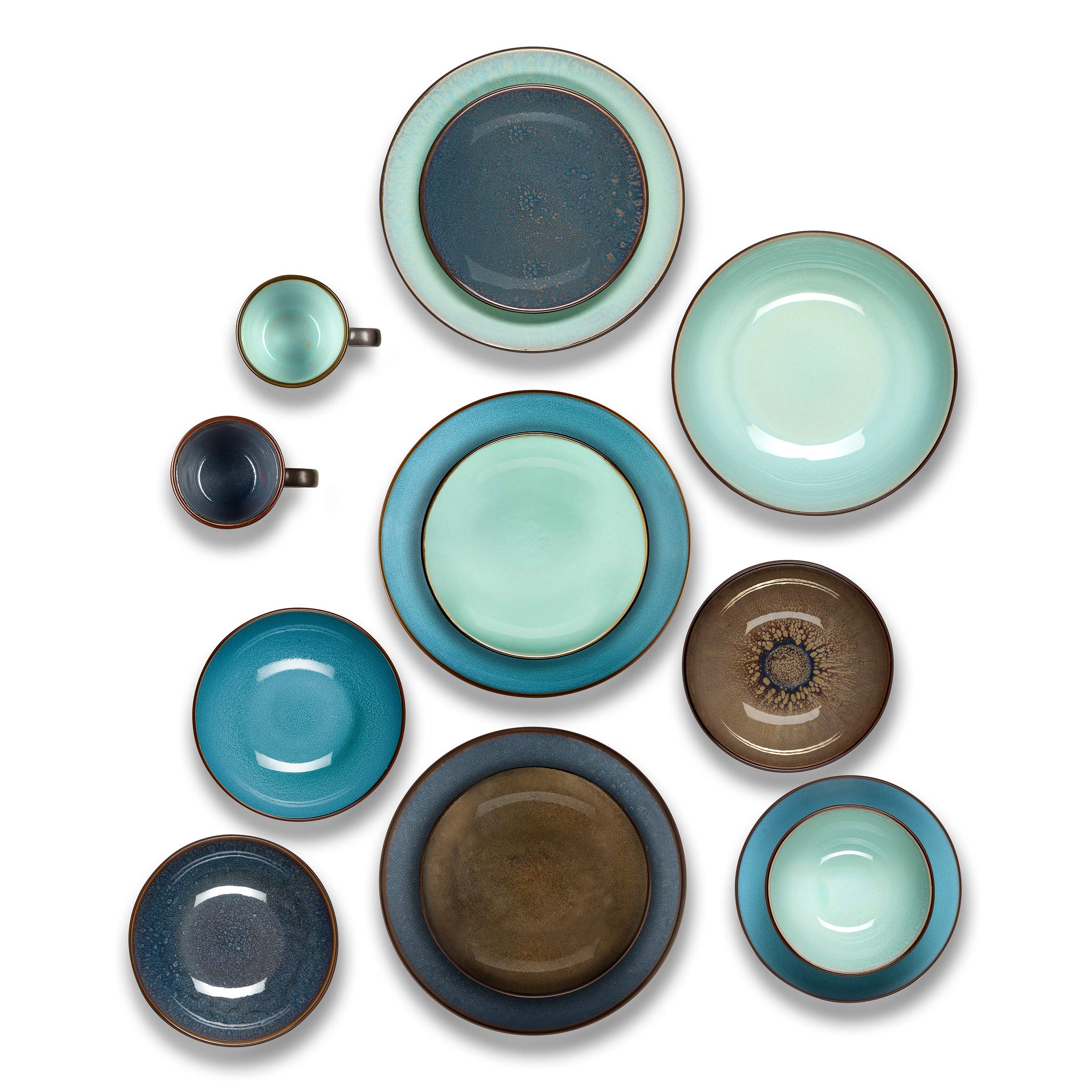 Feeling Turquoise - Coffret 6 assiettes salade et pâtes