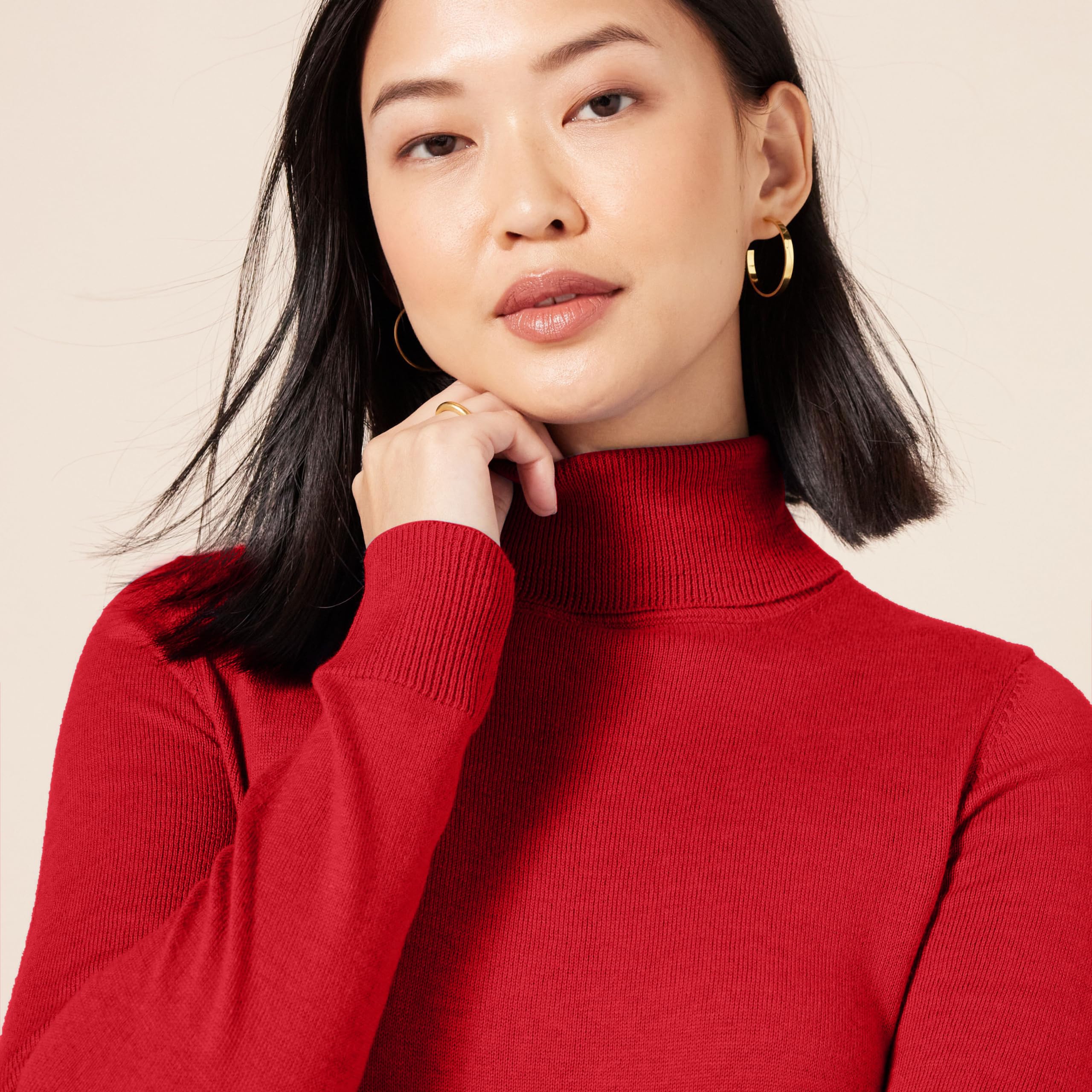 Amazon Essentials Donna Maglione A Collo Alto E Maniche Lunghe Leggero con vestibilità Classica (Taglie Forti Disponibili)