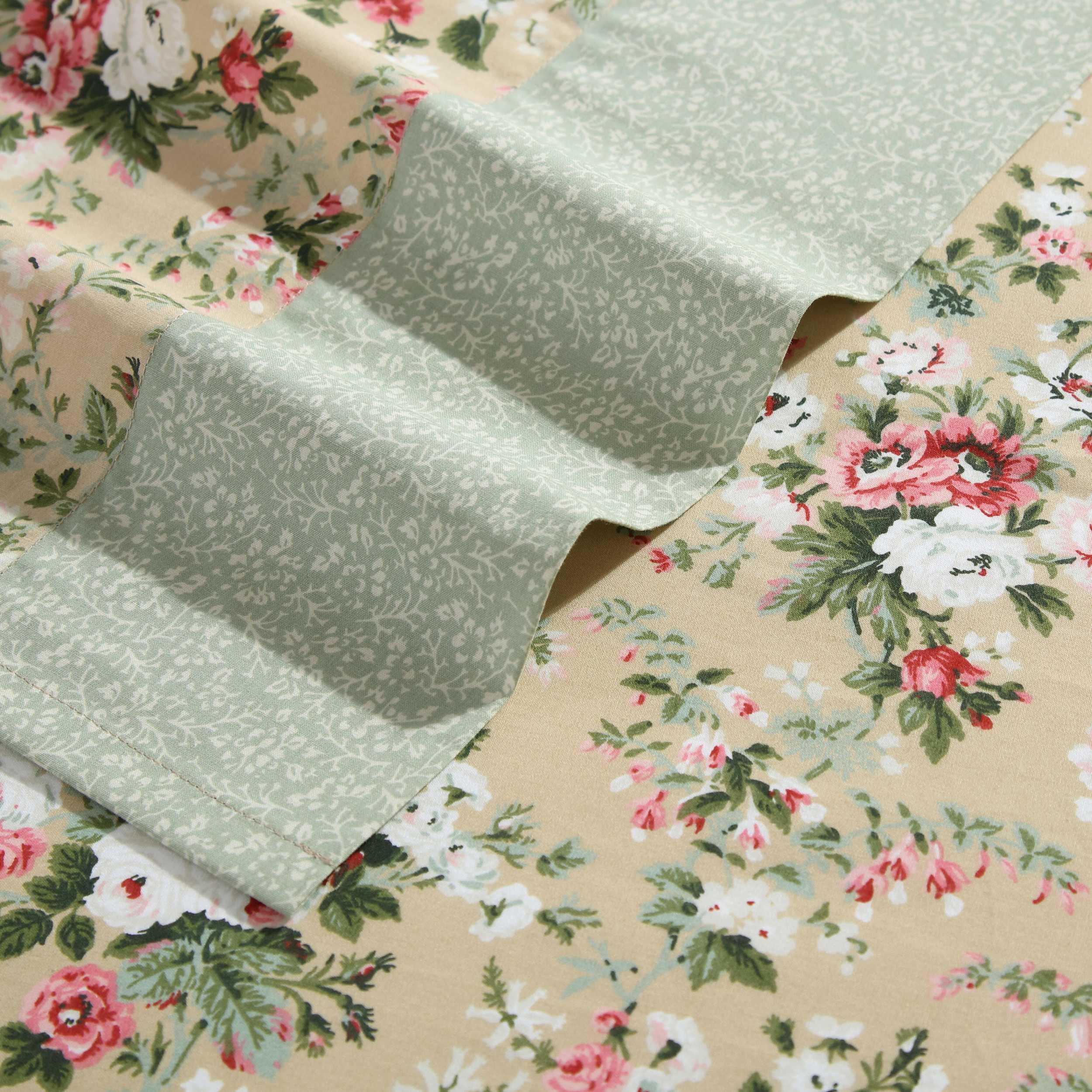 Laura Ashley - Juego de sábanas tamaño Queen, Ropa de Cama de algodón percal Transpirable con Bolsillos Profundos, decoración Elegante para el hogar, Certificado Oeko-Tex (Serene Dream Brown, Queen)