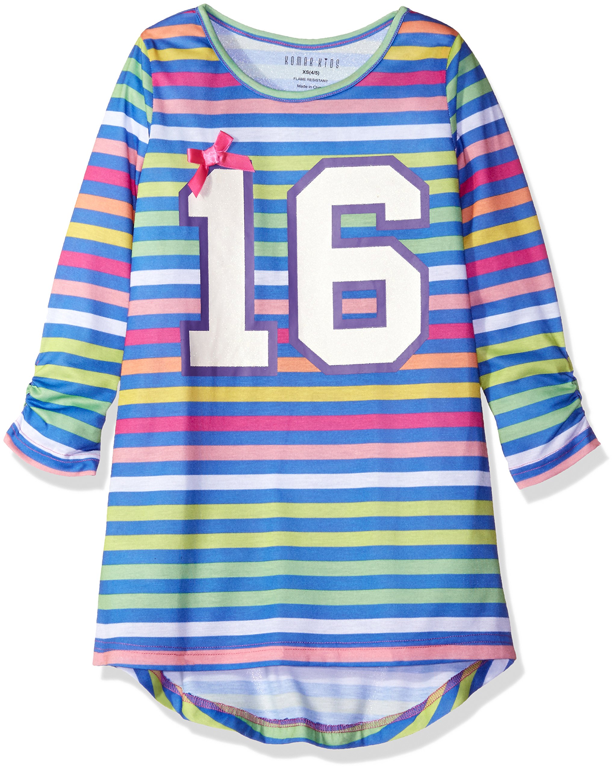 Komar Kids Girls' Big Long Sleeve Jersey Nightgown