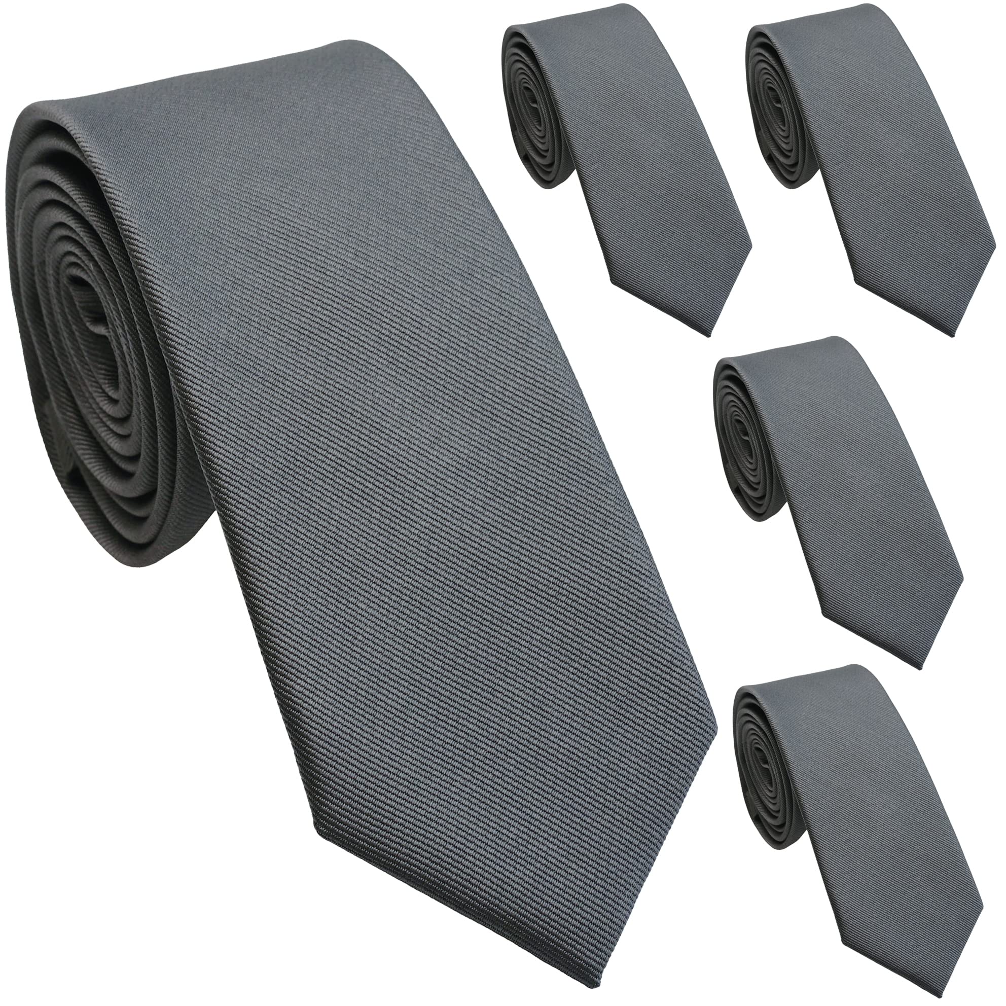 Skinny Ties for Men, 2.5-Inch Slim Neckties, Solid Color Packs
