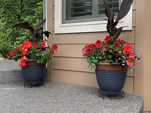 Miniatura 5 de COCOYARD GARDEN SUPPLY Soporte de metal para plantas de 10 pulgadas, juego de 2, soporte resistente para macetas de flores para interiores y