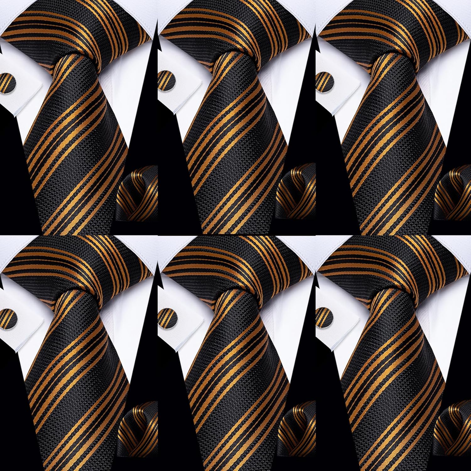 YourTies Men Ties Pack Silk Paisley Tie for Men Set FLoral Necktie with Pocket Square Cufflinks Wedding Business Party 6Pack