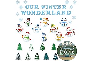 Captivating Winter Wonderland for Classrooms: Haooryx Christmas Snowmen Bulletin Board Set