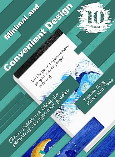 Miniatura 6 de Paquete de 10 blocs de notas pequeños para la lista, blocs de notas blancos de 3 x 5 pulgadas, bloc de notas de trabajo para escritura, blocs de