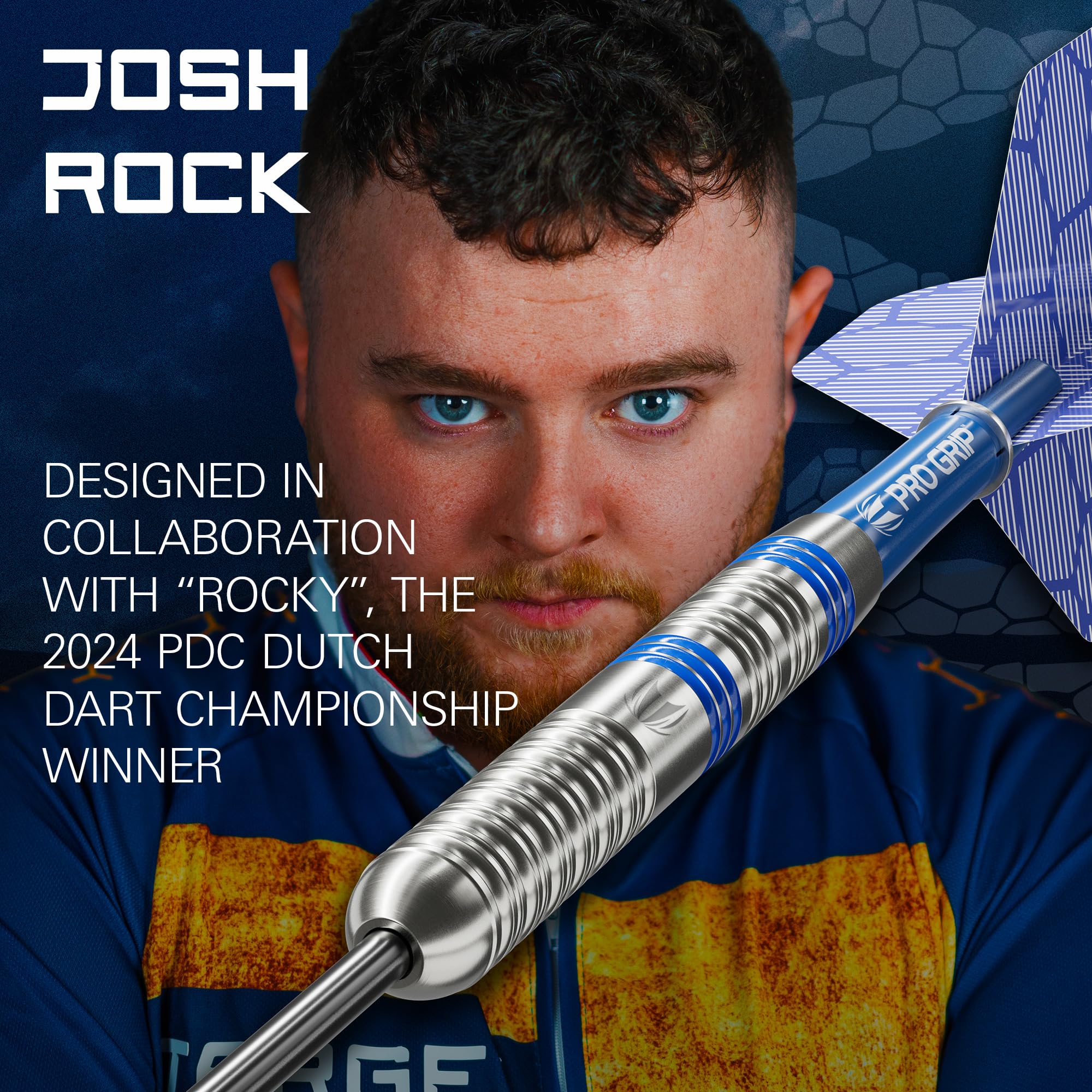 TARGET Darts Josh Rock 80% Tungsten Steel Tip Darts Set, 24G | Professional Accessories Dart Kit, Pro Grip Shafts, Pro Ultra Flights, Fixed Steel Tip Points, Dart Wallet Included