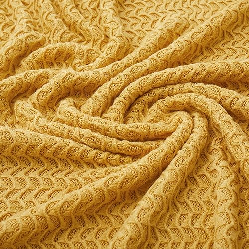 Miniatura 8 de Counfeisly Manta de punto acrílico con motivos de concha marrón, manta de cama suave, ligera y transpirable, para cualquier cama para todas las