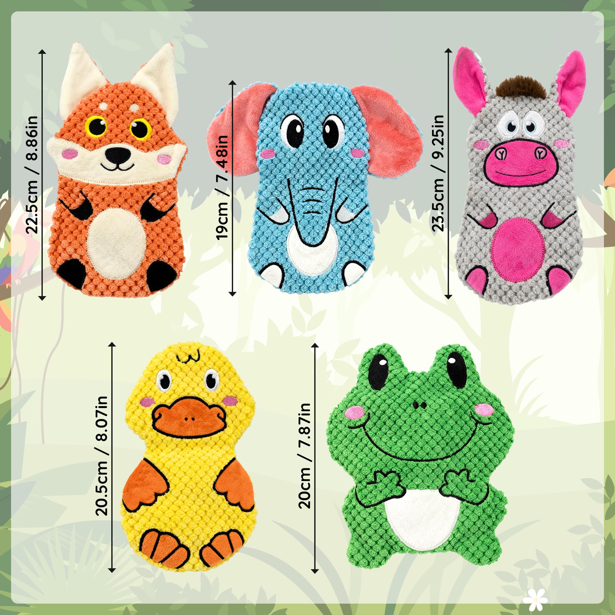 Squeaky Plush Dog Toys - 5 Pack for Small Dogs -2