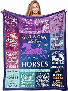 Horse Gifts for Girls Women, Just A Girl Who Loves Horses Blanket 60