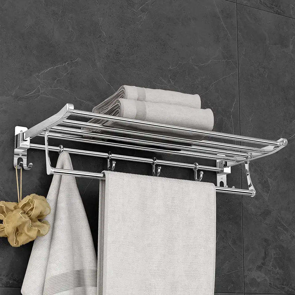 Plantex Eco Stainless Steel Folding Towel Rack