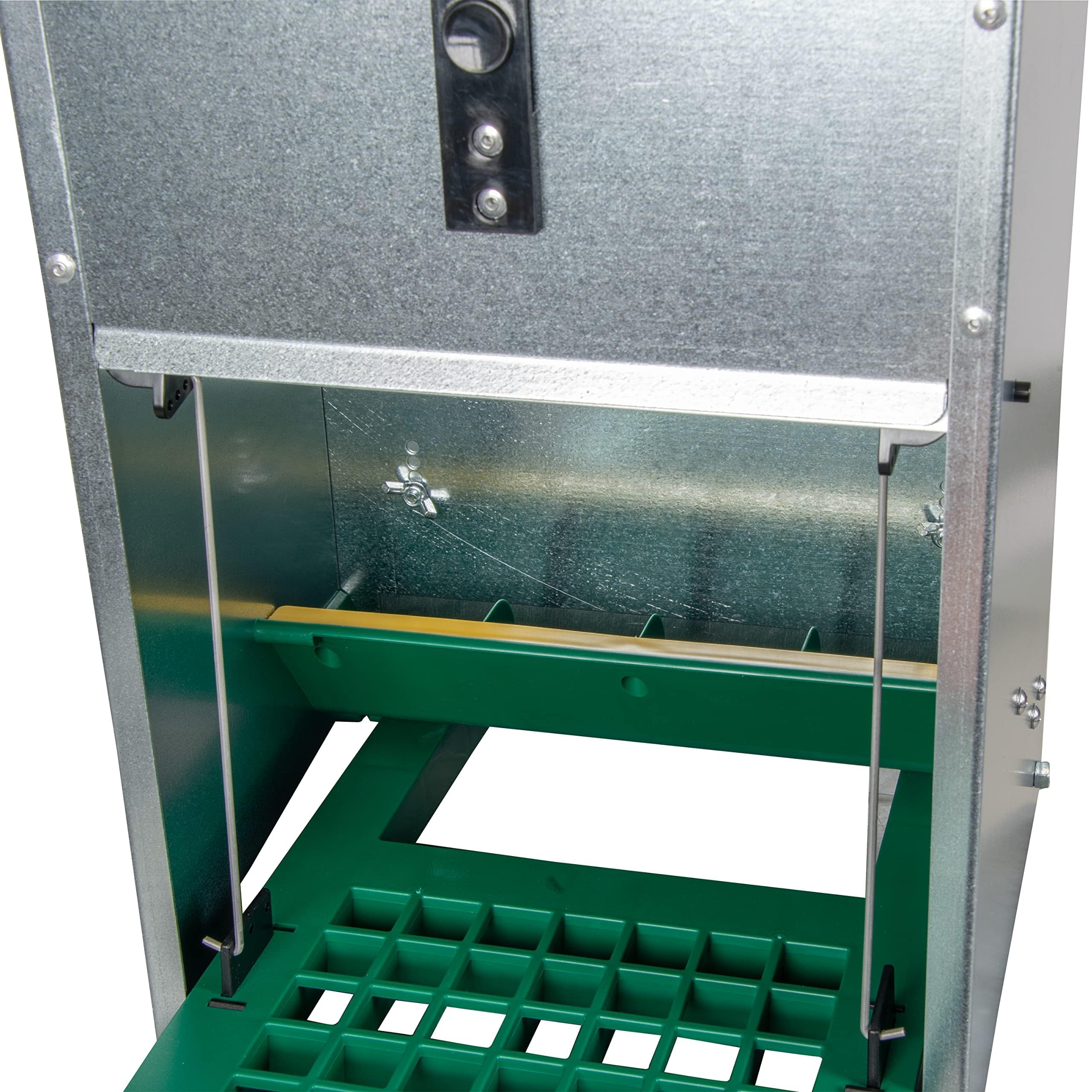 horizont Futterautomat Hühner Feedomatic mit Trittplatte, 5kg, verzinkt, Futterautomat für Hühner, ideales Hühnerzubehör, rattensicher, Futterspender