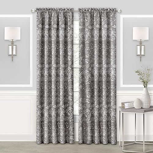 Achim Home Furnishings Charlotte - Panel de bolsillo para cortinero, 52x84, color gris