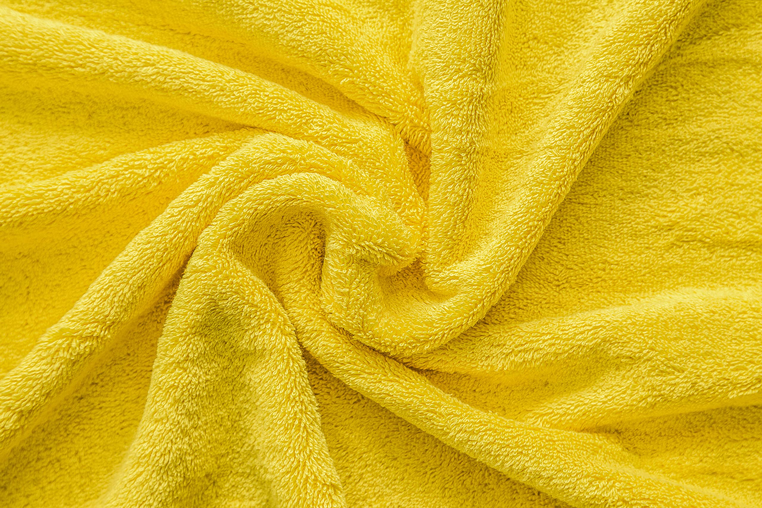 American Veteran Towel, Juego de 6 Toallas turcas 100% algodón, Juego de 6 Toallas de Lujo para artículos Esenciales de baño, 2 Toallas de baño, 2 Toallas de Mano y 2 paños, Color Amarillo