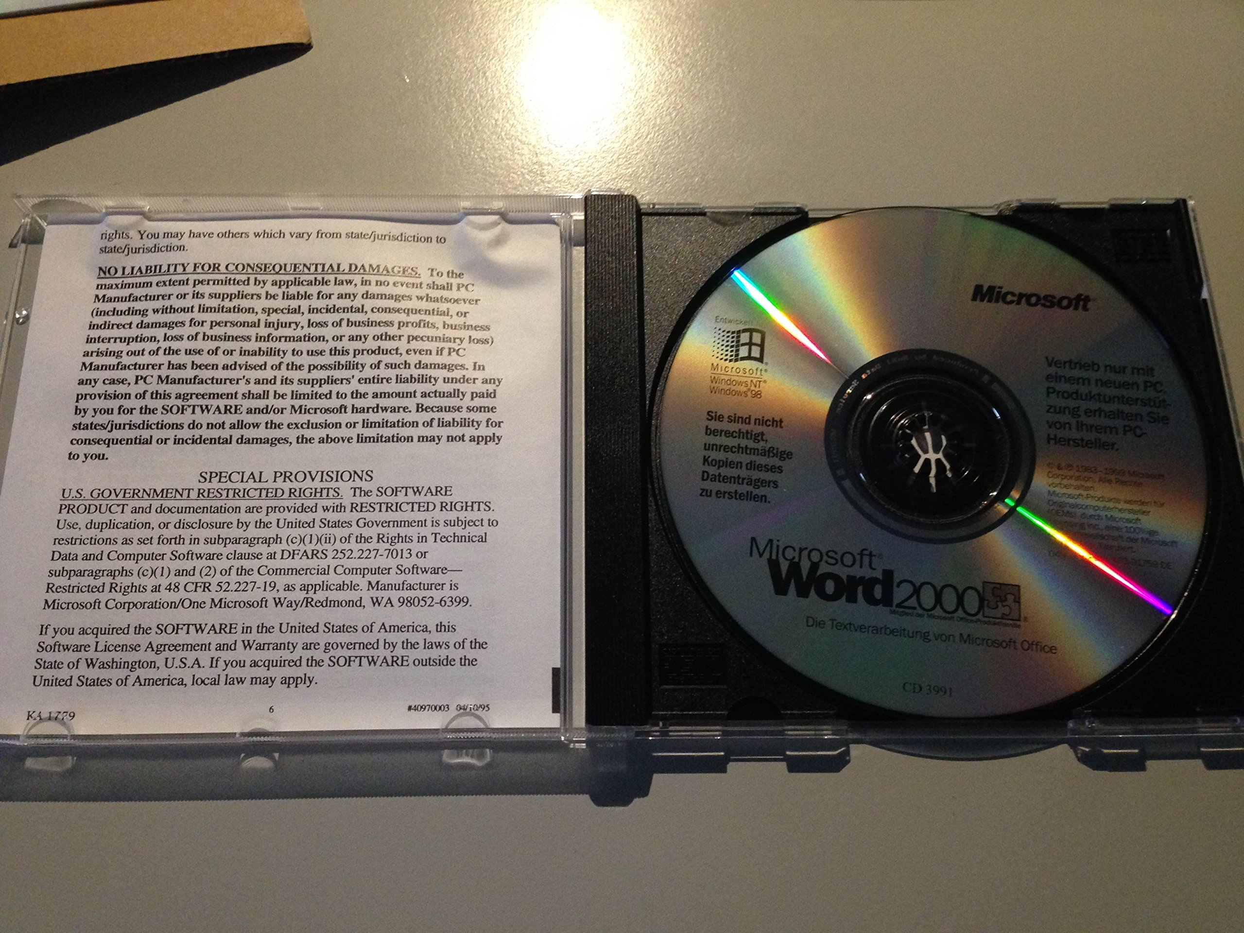 Microsoft Word 2000 CD W32 Textverarbeitung Vollversion
